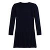 Navy Cable Knit Pleated Dress