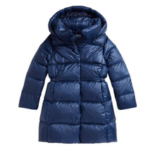 Load image into Gallery viewer, Girls Navy Quilted Down Coat