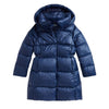 Girls Navy Quilted Down Coat