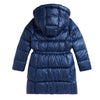 Girls Navy Quilted Down Coat