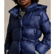 Load image into Gallery viewer, Girls Navy Quilted Down Coat