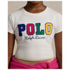 Girls White Embroidered Logo T-Shirt