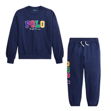 Load image into Gallery viewer, Girls Navy Polo Tracksuit