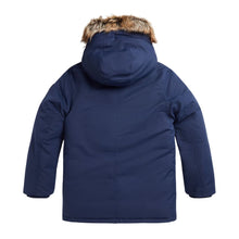 Load image into Gallery viewer, Navy Faux Fur Trim Parka