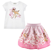 Load image into Gallery viewer, White &amp; Pink Bambi Skirt Set