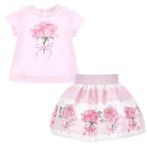 PRE ORDER - Pink Roses Skirt Set