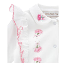 Load image into Gallery viewer, White Embroidered Roses Frill Babygrow