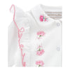 White Embroidered Roses Frill Babygrow