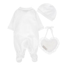 Load image into Gallery viewer, PRE ORDER - White &amp; Gold Bow Babygrow Set