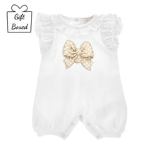 Load image into Gallery viewer, PRE ORDER - White &amp; Gold Bow Shortie