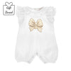 PRE ORDER - White & Gold Bow Shortie