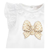 PRE ORDER - White & Gold Bow Shortie