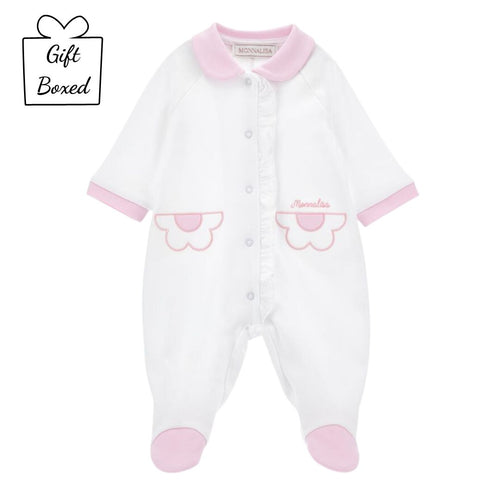 PRE ORDER - White & Pink Babygrow