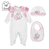 PRE ORDER - White & Pink Flower Babygrow Set