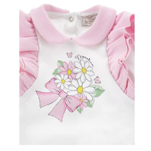 Load image into Gallery viewer, PRE ORDER - White &amp; Pink Flower Babygrow Set