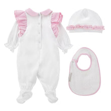 Load image into Gallery viewer, PRE ORDER - White &amp; Pink Flower Babygrow Set