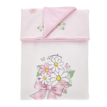 Load image into Gallery viewer, PRE ORDER - Reversible Pink &amp; White Flower Baby Blanket