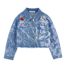 Load image into Gallery viewer, PRE ORDER - Rhinestone &amp; Embroidered &quot;Alice&quot; Denim Jacket