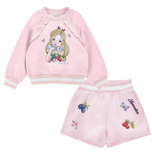 PRE ORDER - Pink Alice Sweat Top & Shorts Set