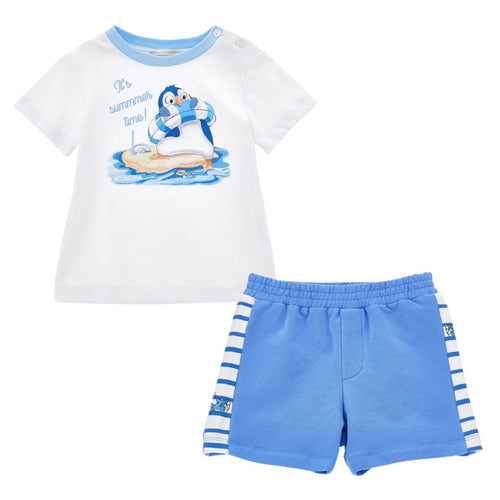 PRE ORDER - Baby Boys Blue & White Shorts Set