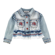 Load image into Gallery viewer, PRE ORDER - Red Bow Denim Jacket