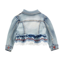 Load image into Gallery viewer, PRE ORDER - Red Bow Denim Jacket