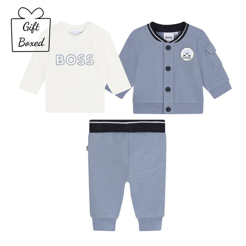 Blue & White 3 Piece Tracksuit Gift Boxed