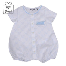 Load image into Gallery viewer, White &amp; Blue Bear Romper Gift Boxed