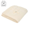 Cream Frilled Edge Knitted Blanket