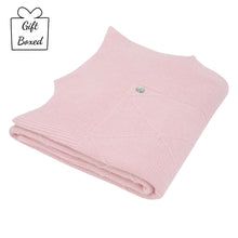 Load image into Gallery viewer, Pink Frilled Edge Knitted Blanket