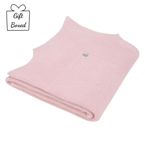 Pink Frilled Edge Knitted Blanket