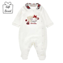 Load image into Gallery viewer, Ivory &amp; Tartan Applique Babygrow