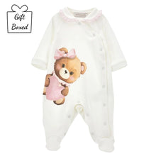 Load image into Gallery viewer, Ivory Bear Heart Babygrow