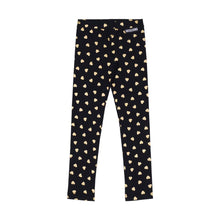 Load image into Gallery viewer, Black &amp; Metallic Gold Hearts Leggings