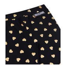 Load image into Gallery viewer, Black &amp; Metallic Gold Hearts Leggings