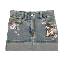 Load image into Gallery viewer, Bambi &amp; Blossom Embroidered Denim Skirt