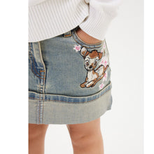 Load image into Gallery viewer, Bambi &amp; Blossom Embroidered Denim Skirt