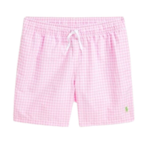 Pink & White Checked Swim Shorts