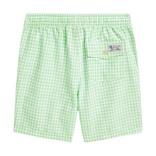 Load image into Gallery viewer, Green &amp; White Checked Swim Shorts