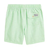 Green & White Checked Swim Shorts