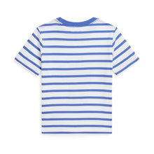 Load image into Gallery viewer, Blue &amp; White Striped Bear T-Shirt