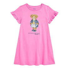 Load image into Gallery viewer, Girls Pink Polo Bear Dress