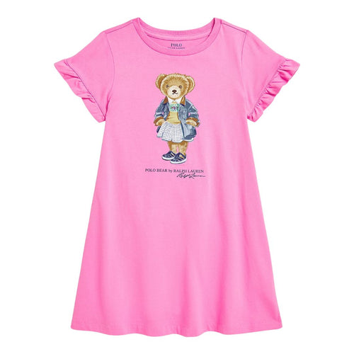 Girls Pink Polo Bear Dress