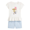 Baby Girls Blue Gingham Shorts & T-Shirt