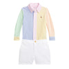 Baby Boys Striped Shirt & Chino Shorts