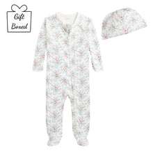 Load image into Gallery viewer, Floral Babygrow &amp; Hat Gift Set