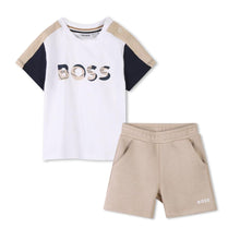 Load image into Gallery viewer, Babies Stone &amp; Navy Shorts Set