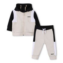 Load image into Gallery viewer, Babies Beige Colour Block Tracksuit