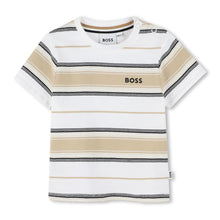 Load image into Gallery viewer, Babies Beige &amp; White Striped T-Shirt