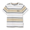 Babies Beige & White Striped T-Shirt